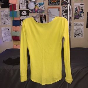 Low cut neck long sleeve shirt